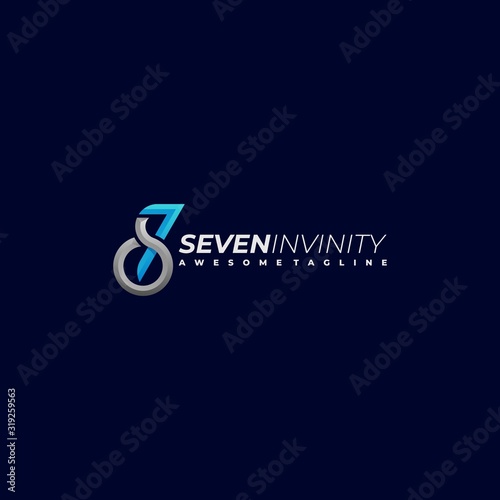 Vector Logo Illustration Seven Infinity Line Art Style