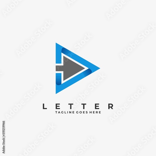 Free Download Vector Logo Illustration Abstract Letter D Play Media Gradient Colorful Style - GFXLoad