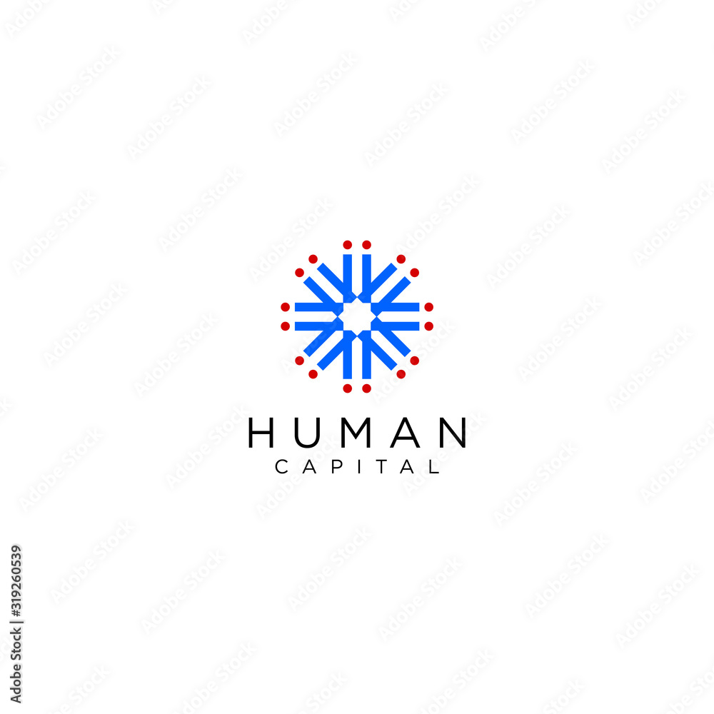 Modern logo design of human capital with white background - EPS10 - Vector.