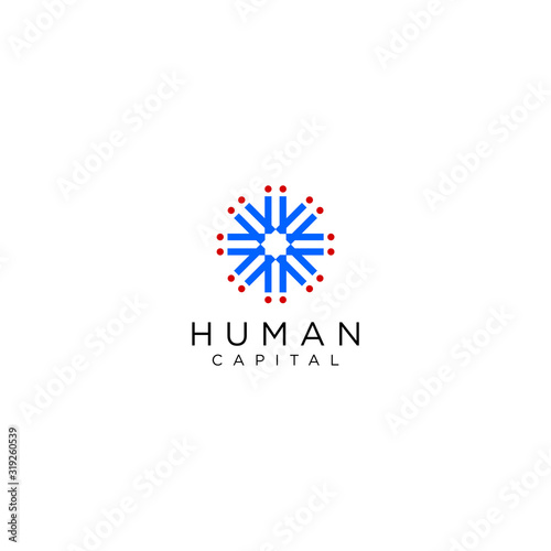 Modern logo design of human capital with white background - EPS10 - Vector.