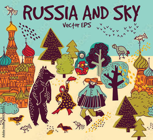 Moscow russia church beer people birds and sky cityview