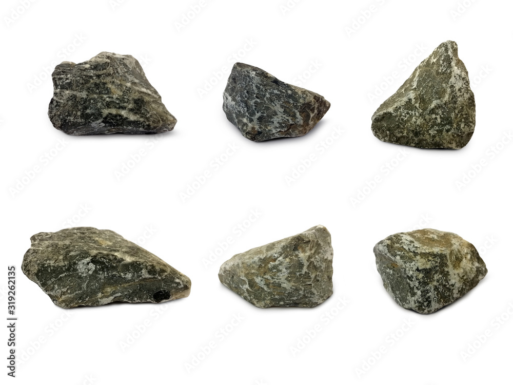 set of Limestone isolated on white background, sedimentary rock composed mainly of calcium carbonate. set of Limestone isolated on white background, sedimentary rock composed mainly of calcium carbonate.