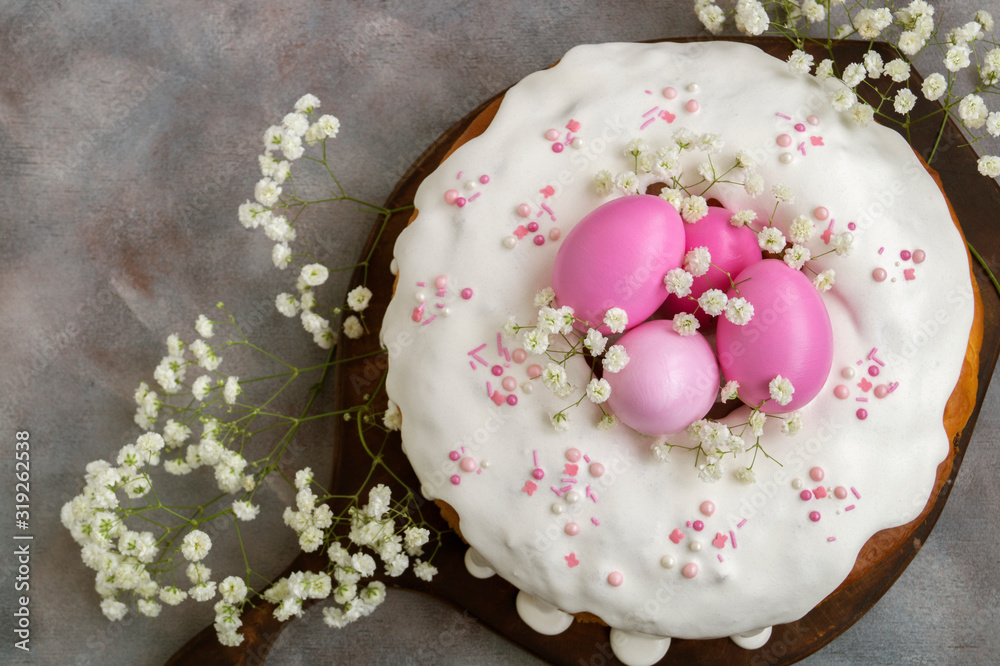 Easter food. Easter cakes and painted eggs. Easter food. Easter cakes and painted eggs.