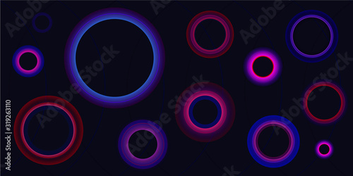 Colorful modern background purple circles flares
