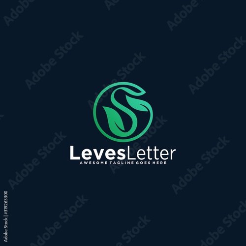 Vector Logo Illustration Circle Leaf Letter S Gradient Colorful
