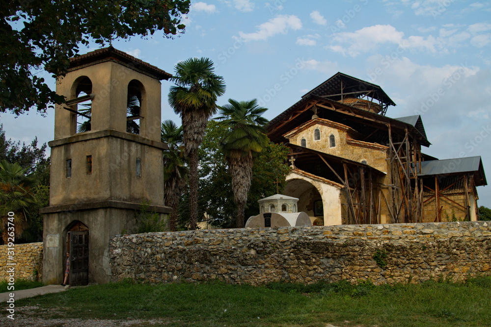 An ancient Orthodox church in the mountains of Abkhazia.