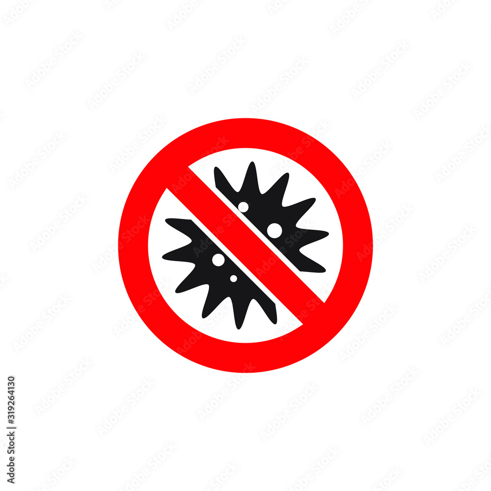 Stop virus sign isolated on white background. Vector illustration Stop virus sign isolated on white background. Vector illustration