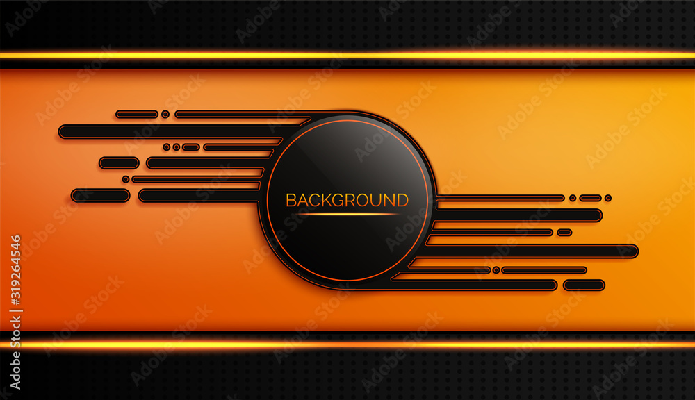 Abstract orange background with concept sound wave.and Music Digital Equalizer.and the golden light of neon. and design with fluid shapes. and graphic design element for invitation.and backdrop.