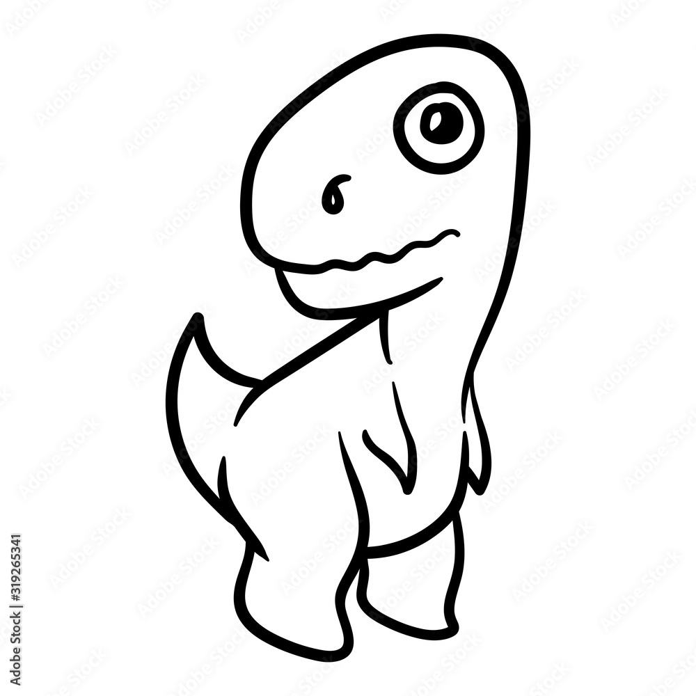 Cute vector dino line drawing Cute vector dino line drawing