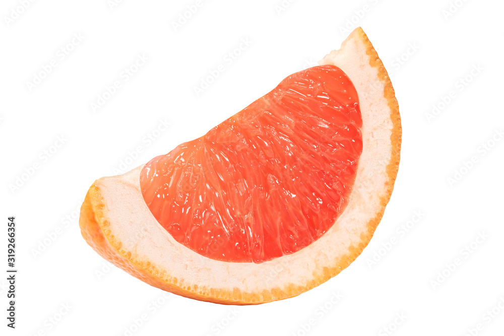 Grapefruit slice - cut of grapefruit citrus fruit isolated on white with clipping path Grapefruit slice - cut of grapefruit citrus fruit isolated on white with clipping path