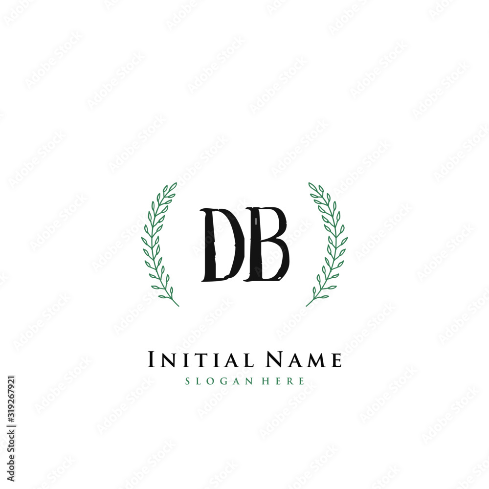 DB Initial handwriting logo vector DB Initial handwriting logo vector