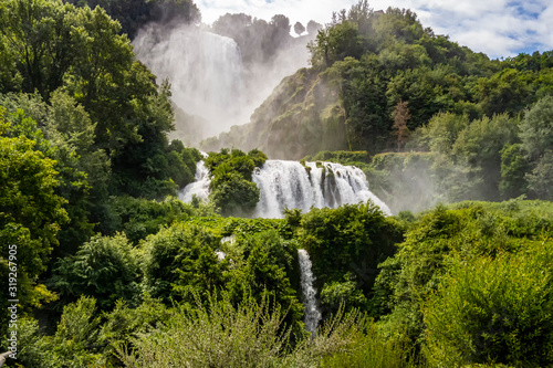 Marmore waterfall seen from Piazzale G. Byron, Umbria - Italy