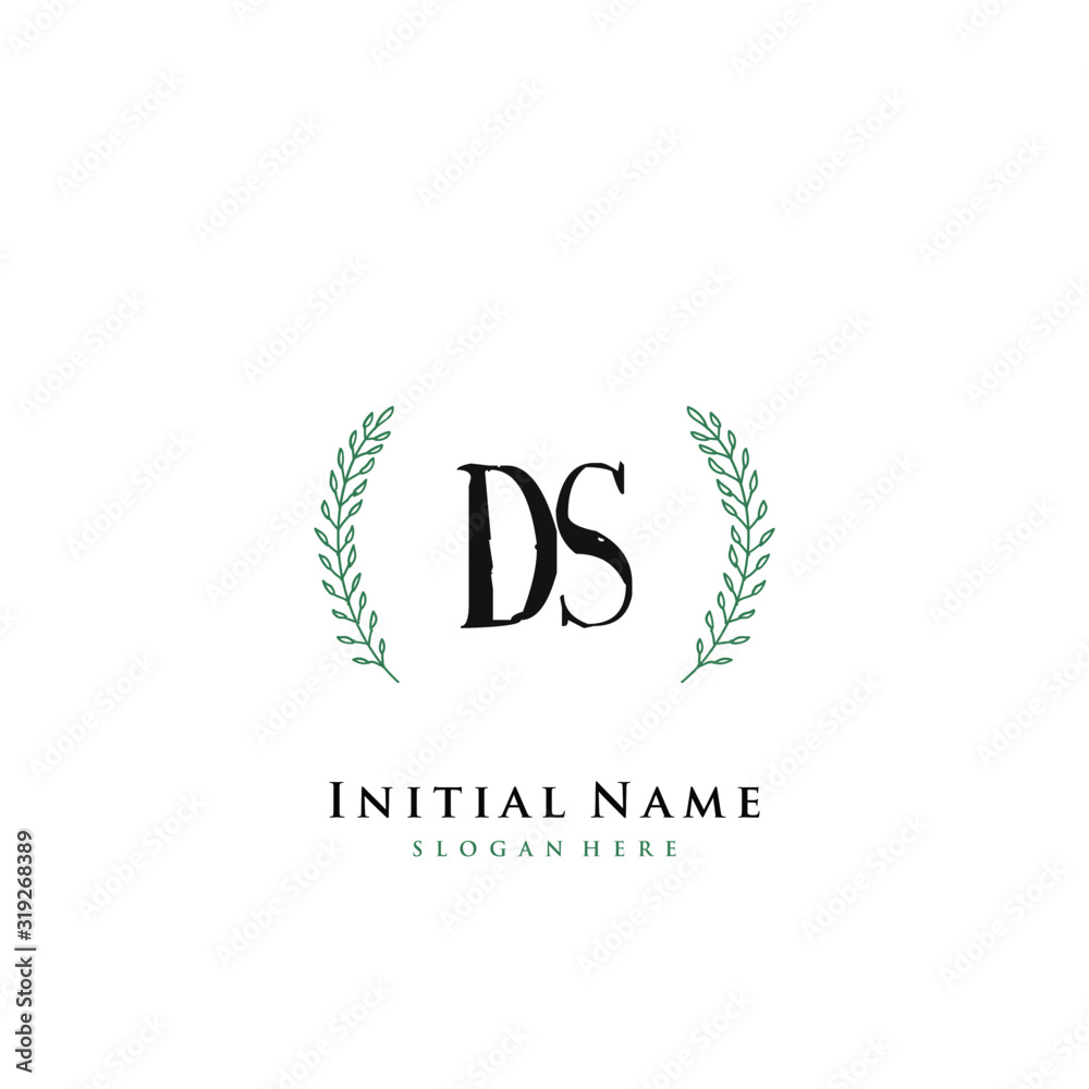 DS Initial handwriting logo vector	