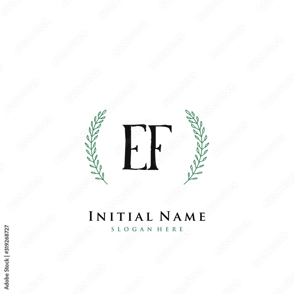 EF Initial handwriting logo vector EF Initial handwriting logo vector