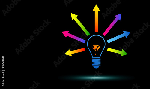 lampadina, idea, colori, creatività, idee	