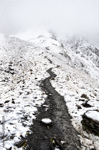 View of the path to the Atsunta Pass, Georgia photo