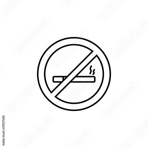 Free Download beach, sea, no smoking line icon on white background - GFXLoad