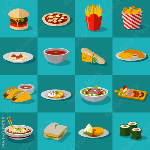 Food icon illustration set