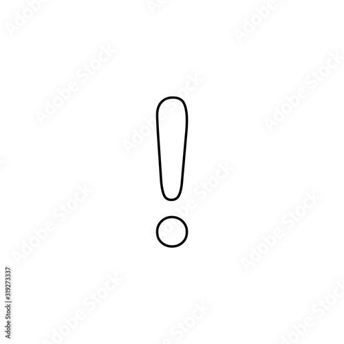 Exclamation mark icon. Warning symbol. Danger sign. Logo design element