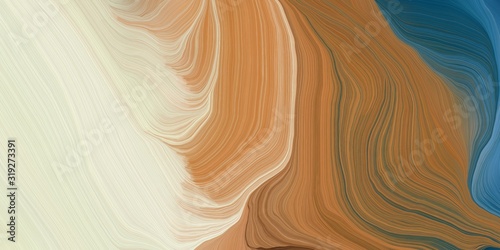 card, poster or canvas design with contemporary waves illustration with peru, antique white and dark slate gray color