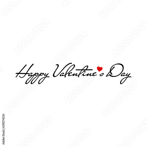 happy valentines day handwritten lettering holiday design to greeting card  poster  congratulate  calligraphy text with hearts