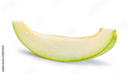 large piece of juicy melon isolated on white