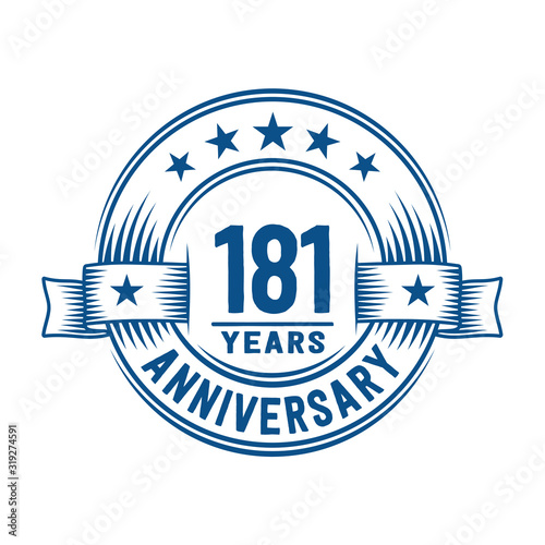181 years logo design template. 181st anniversary vector and illustration.