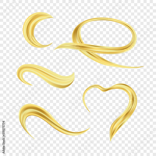 Golden brushstoke paint ribbon