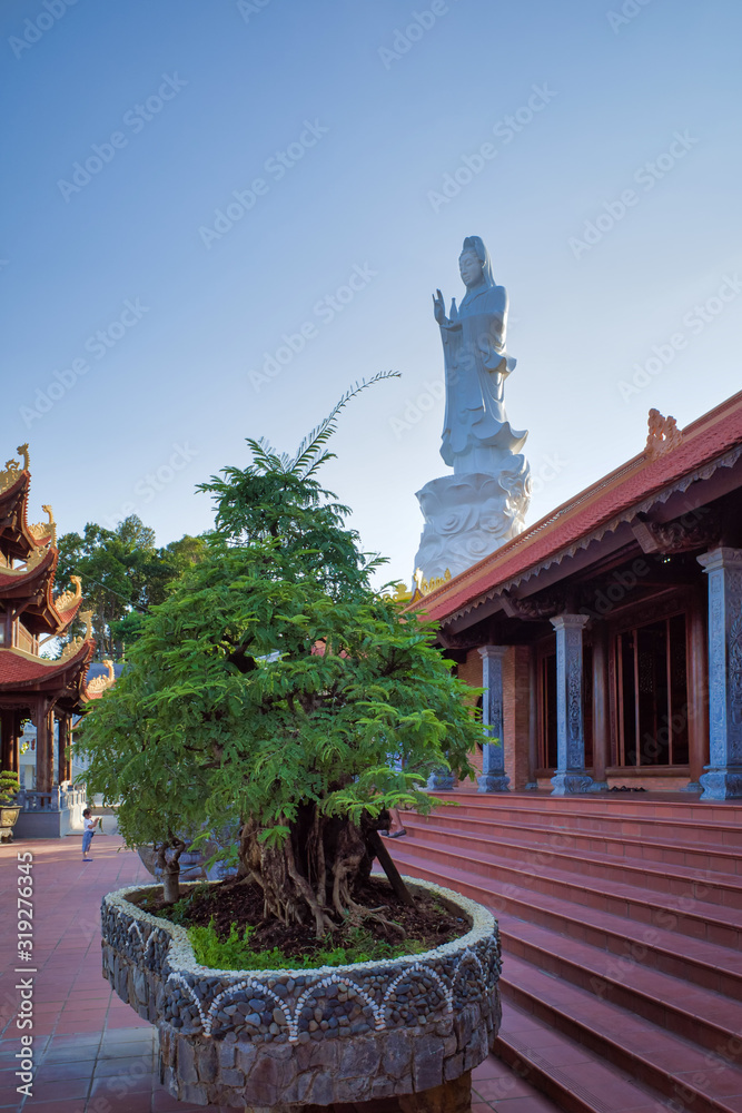 Phu Quoc island, Vietnam - March 31, 2019: Ho Quoc Pagoda. Vietnam travel.