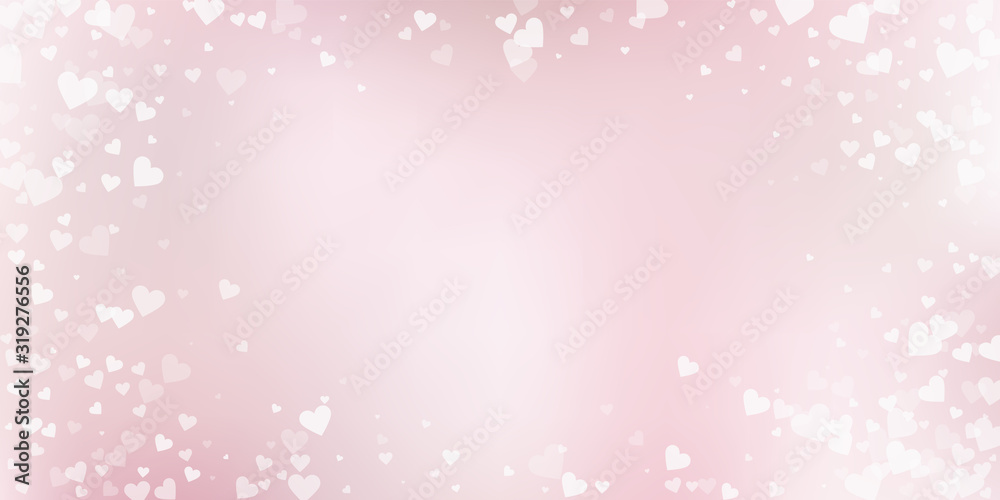 White heart love confettis. Valentine's day vignet White heart love confettis. Valentine's day vignet