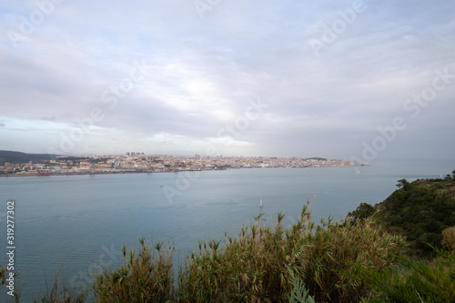 View of Lisbon and Tejo river from the side of Almada