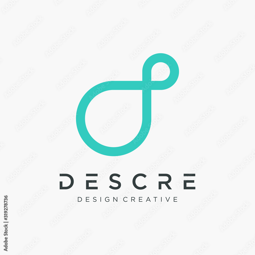 abstract Initial letters D with loop concept logo design. logo mono line concept. loops logotype, Circle shape, swirl spiral infinity logo symbol. Technology and digital connection. - VECTOR abstract Initial letters D with loop concept logo design. logo mono line concept. loops logotype, Circle shape, swirl spiral infinity logo symbol. Technology and digital connection. - VECTOR