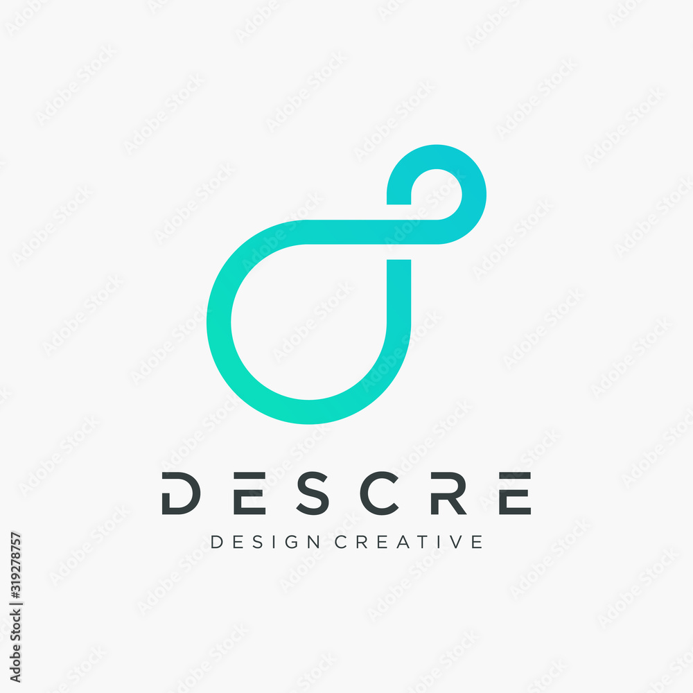 abstract Initial letters D with loop concept logo design. logo mono line concept. loops logotype, Circle shape, swirl spiral infinity logo symbol. Technology and digital connection. - VECTOR abstract Initial letters D with loop concept logo design. logo mono line concept. loops logotype, Circle shape, swirl spiral infinity logo symbol. Technology and digital connection. - VECTOR