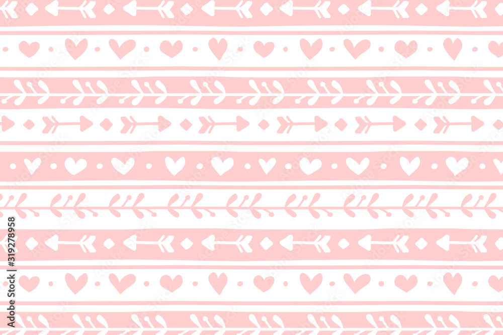 Vector background with hand drawn elements for Valentine's Day. Cute doodle design Vector background with hand drawn elements for Valentine's Day. Cute doodle design