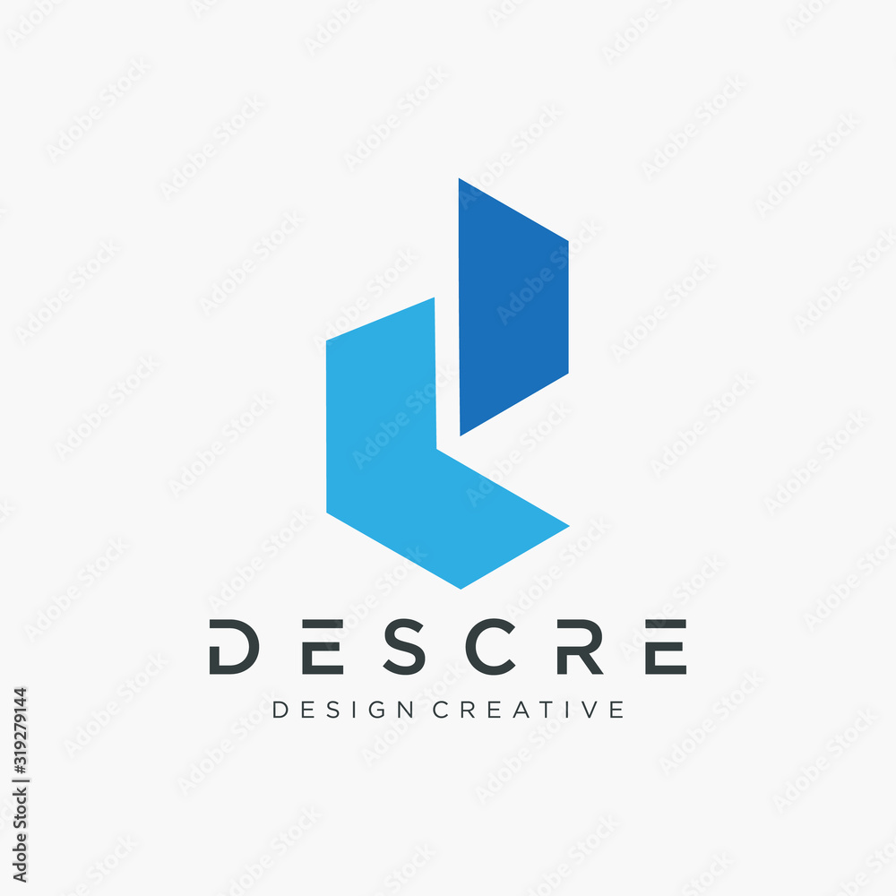 Letter D logo design With Building For Construction Concept. Modern logo with lines style. Vector design template elements for your application or corporate identity. - vector Letter D logo design With Building For Construction Concept. Modern logo with lines style. Vector design template elements for your application or corporate identity. - vector