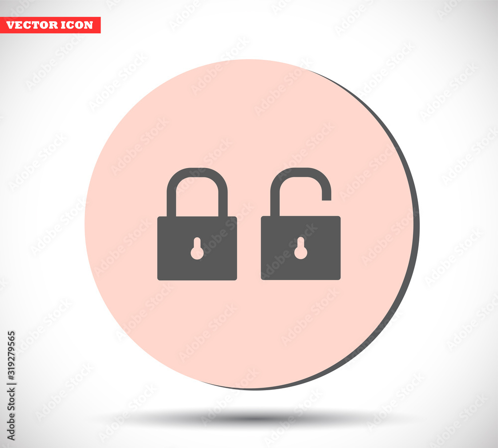 Lock vector icon , lorem ipsum Flat design Lock vector icon , lorem ipsum Flat design