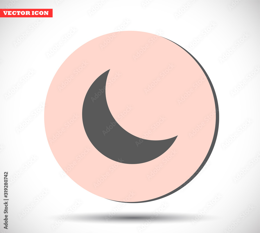 Moon vector icon , lorem ipsum Flat design Moon vector icon , lorem ipsum Flat design