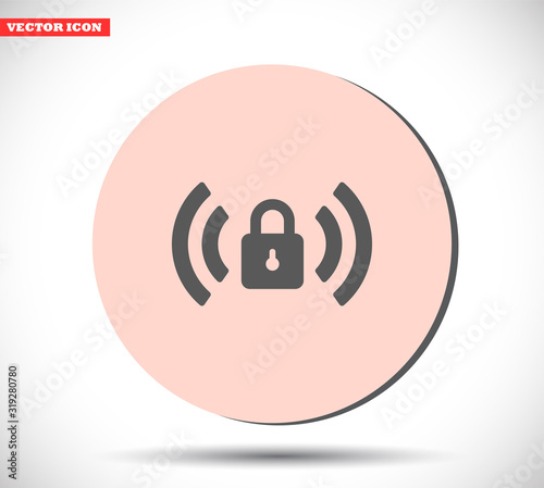 Wi fi password vector icon , lorem ipsum Flat design