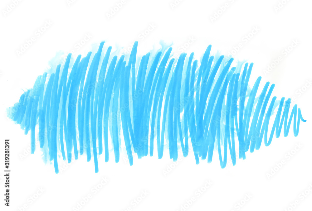 Abstract bright blue hand drawn texture on white Abstract bright blue hand drawn texture on white
