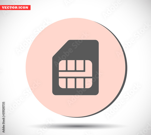 Sim card icon , lorem ipsum Flat design