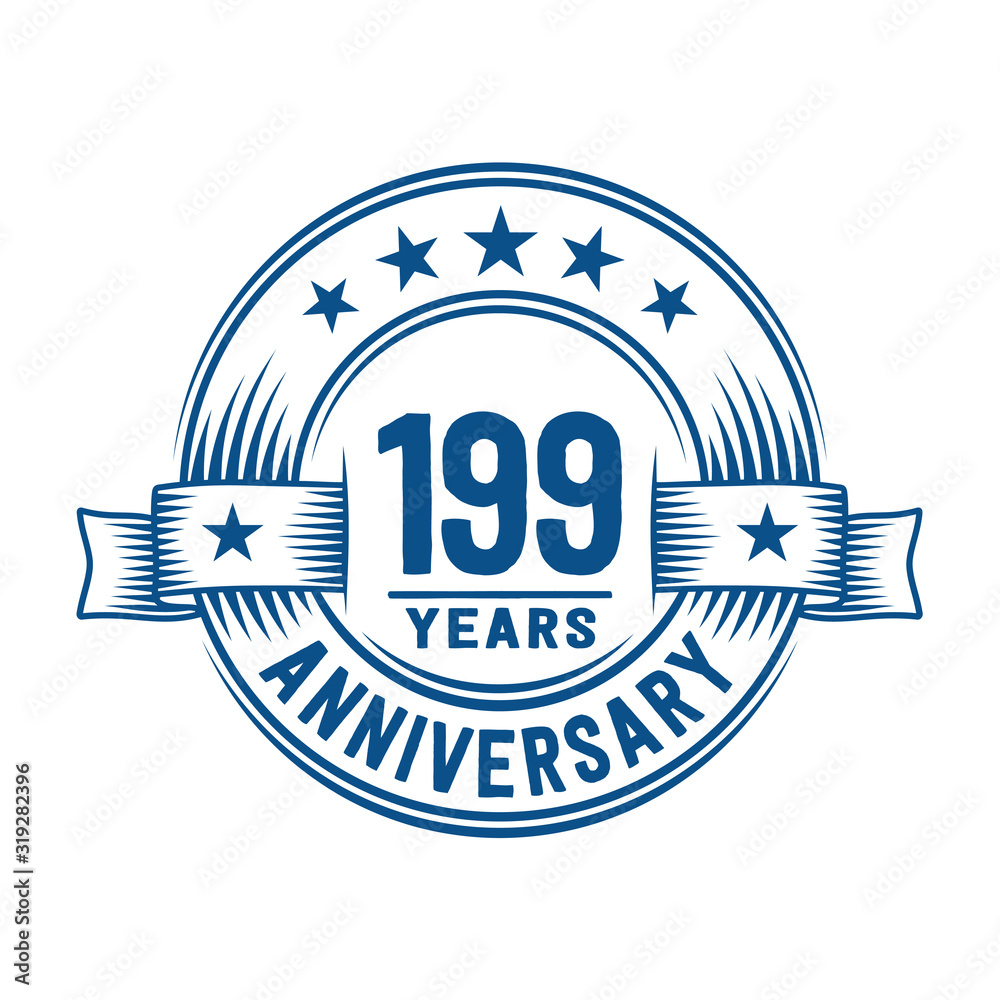 199 years logo design template. 199th anniversary vector and illustration. 199 years logo design template. 199th anniversary vector and illustration.