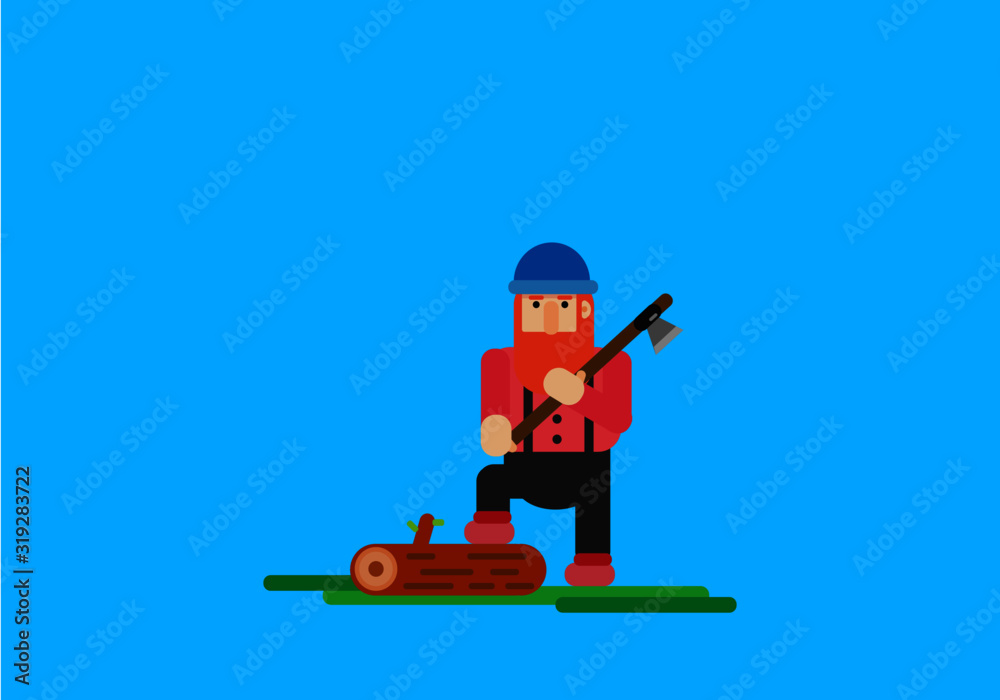 Obraz premium Lumber Jack Flat Design
