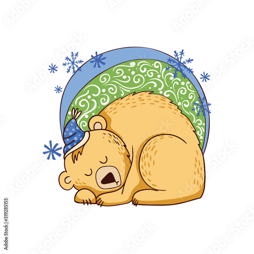 Sleeping bear. Vector illustration vector de Stock | Adobe Stock