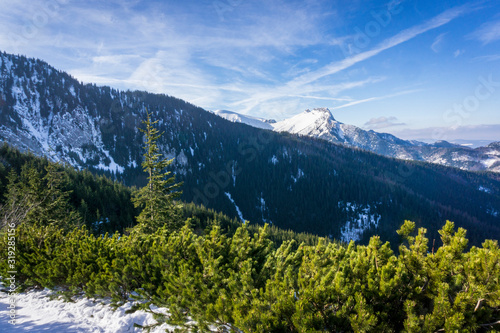 Landscape of the Western Tatras in winter.