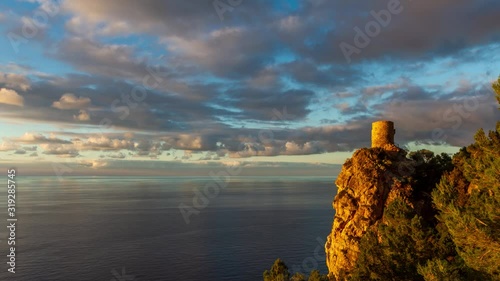 Time lapse at sunset near Torre del Verger, Majorca photo