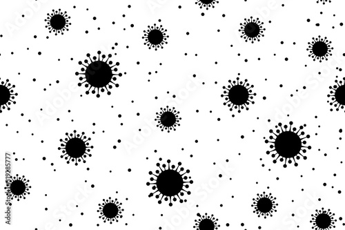 Seamless pattern Wuhan Chinese Coronavirus 2019-nCoV. Pneumonia. Bacteria Biology Organisms. Virus infection epidemic sick. Health background. Medical genetics bacteriological Microorganism. 
