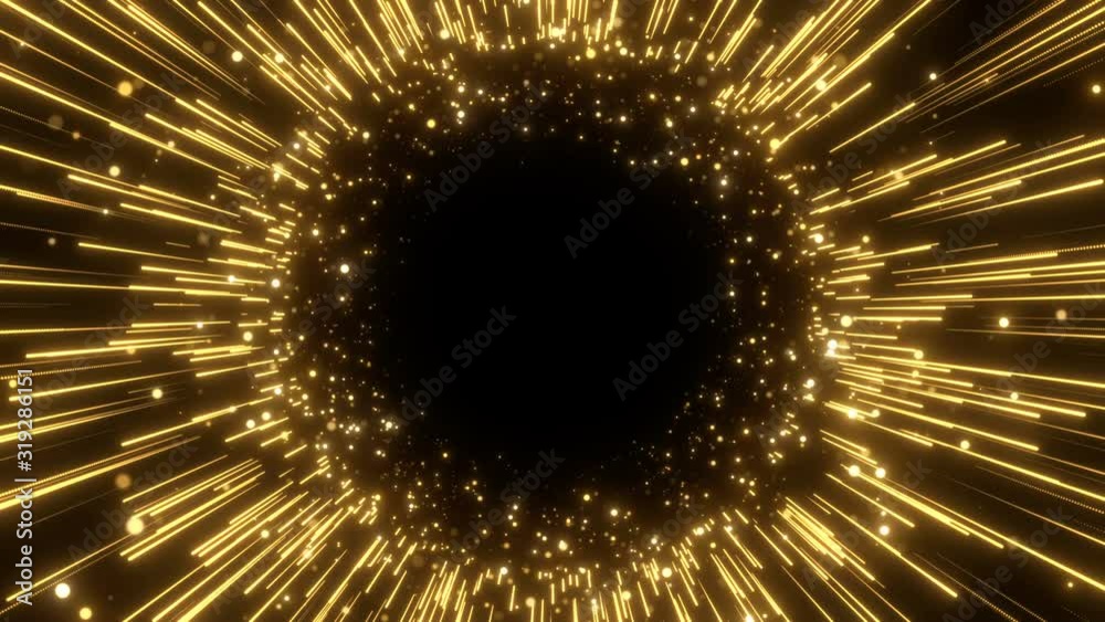 golden glow lines particles abstract background