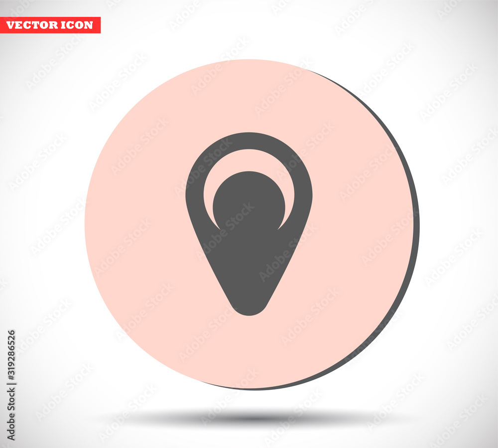 Map pin vector icon , lorem ipsum Flat design Map pin vector icon , lorem ipsum Flat design