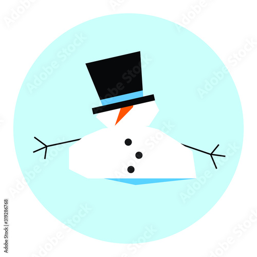 Melting snowman illustration vector 