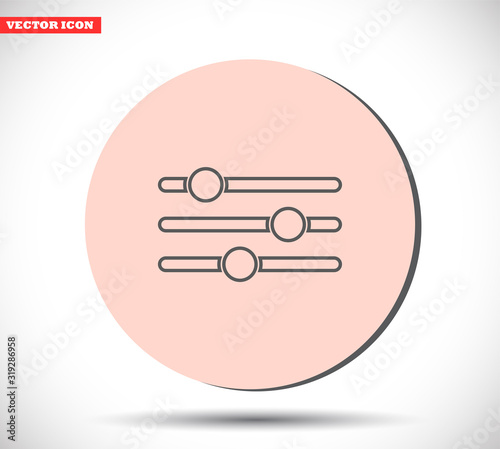 Settings music vector icon , lorem ipsum Flat design
